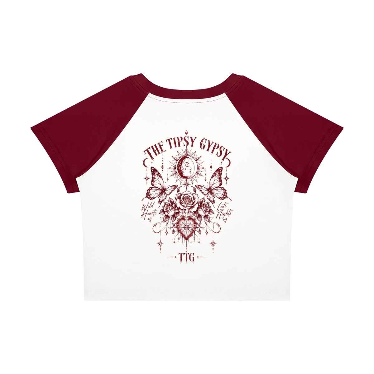 TTG Wild Hearts Baby Tee – Wine