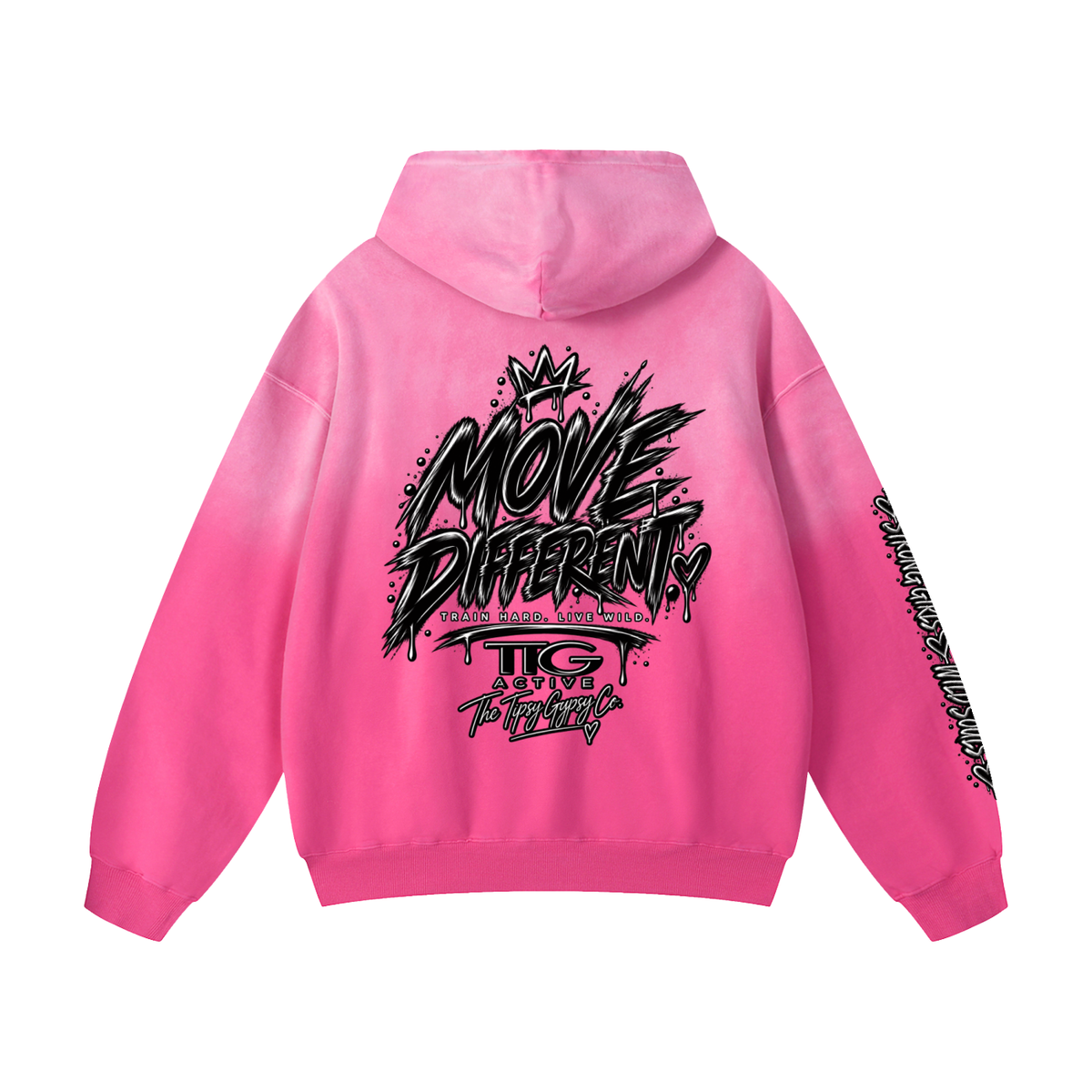 TTG Active – Pink Riot Oversized Hoodie