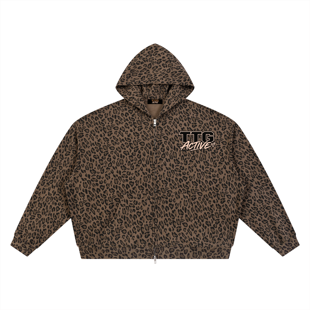 TTG Active Wild Edit Leopard Zip Hoodie