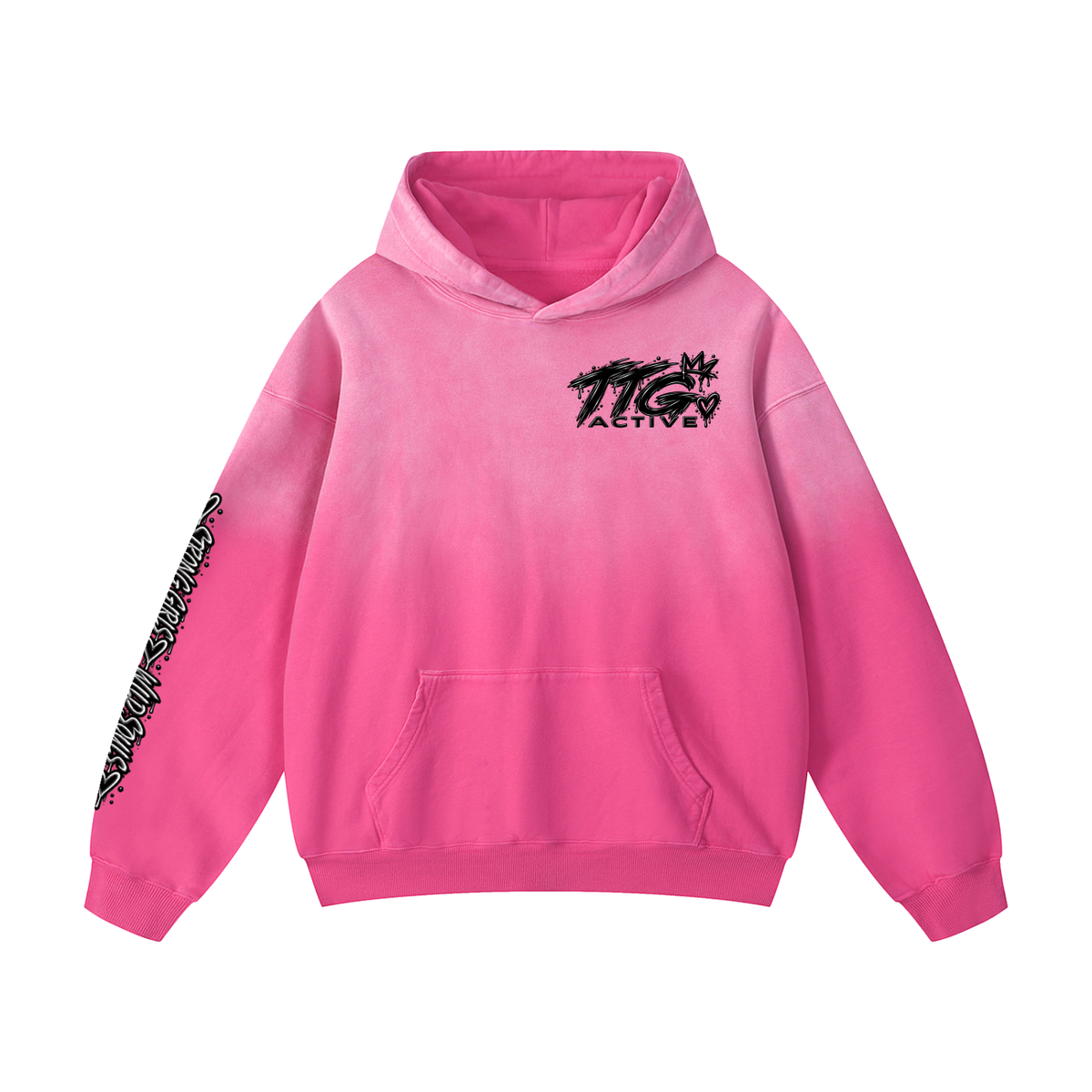 TTG Active – Pink Riot Oversized Hoodie