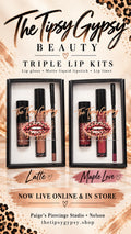 The Tipsy Gypsy Beauty Triple Lip Kits - Latte and Maple Love